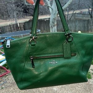 Coach Forest Green Leather Tote